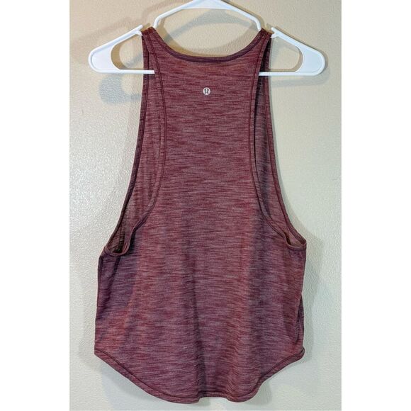 Lululemon Women’s Sweat Date Heathered Burgundy Tank Top Size 8 - Picture 2 of 7